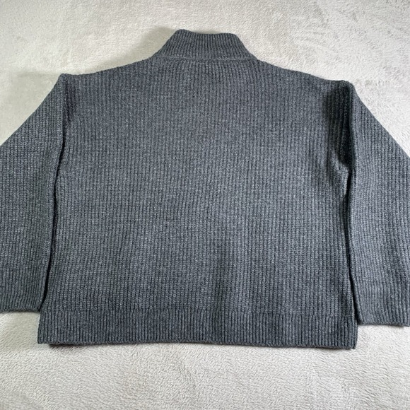 Vince Camuto Half Zip Pullover Cable Knit Sweater XL Gray Casual Oversized - Picture 11 of 11
